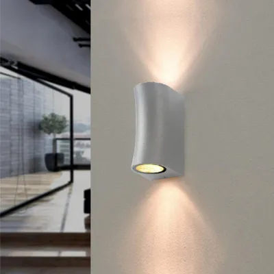 Image de Applique Murale Argent LED IP44 pour 2 ampoules GU10