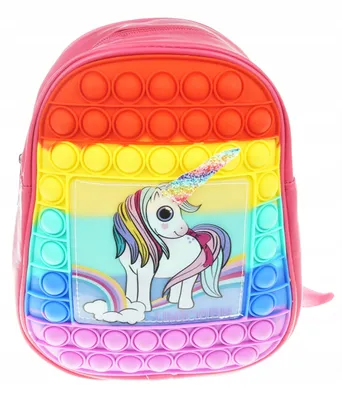 Produktbild von Pop It Sensorik Rucksack 22cm Einhorn Antistress Spielzeug