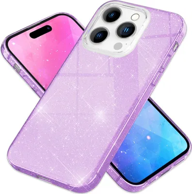 Produktbild von Hülle für iPhone 14 Pro - Glitzer Cover Bling Silikon Handyhülle Glitter Case Lila