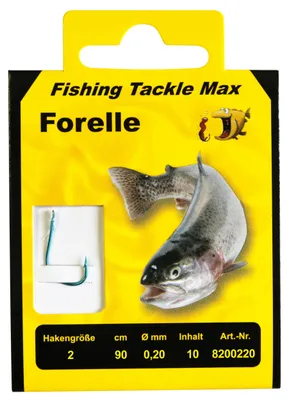 Produktbild von FTM Haken gebunden Forelle 90cm - 10 Forellenhaken, Hakengröße/Schnurdurchmesser:Gr. 2 / 0.20mm