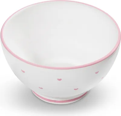 Immagine prodotto di Ciotola per cereali rosa a forma di cuore in Vetroceramica Gmundner, grande (Ø 14 cm)