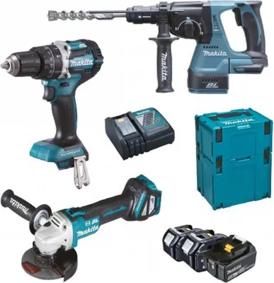 Obrázok produktu pre Kombinovaná batériová súprava Makita DLX3119TJ + 3x5Ah / 18V Li-Ion + nabíjačka v 2x Makpac