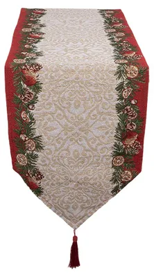Immagine prodotto di Runner da tavola natalizio Clayre & Eef 33x180 cm Poliestere beige