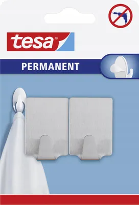 Obrázek produktu pro Tesa Permanentní háček Nerezový nástěnný háček Držák na ručníky Lepicí háček Háček na ručníky