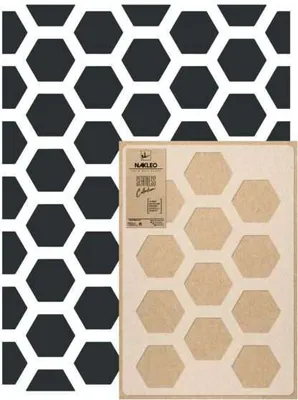 Produktbild von Wandschablone Groß Muster, Malschablone 59x95 cm Bienenwabe Hexagon Wiederverwendbare Kunststoff, Geometrische Tapete Wandgestaltung