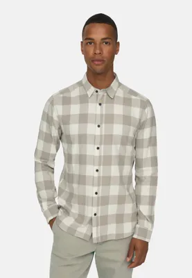 Produktbild von Only & Sons Herren Onsgudmund Ls Checked Shirt Noos Hemd, Antique White, S