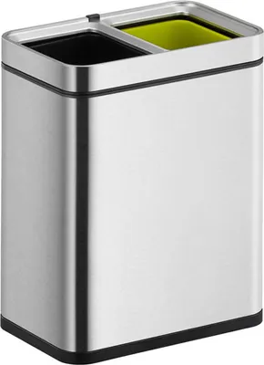 Produktbild von EKO - Laguna Slim Abfalleimer Open Top 10+10 Liter - Stainless steel Polypropyleen - Matt Edelstahl