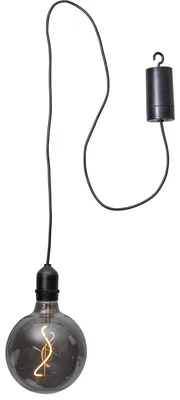 Produktbild von LED Leuchtkugel BOWL - Hängeleuchte - Filament LED - D:12,5cm - Batterie - Timer - rauchgrau - Außen