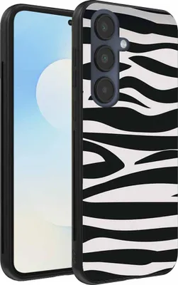 Immagine prodotto di Adatto per Samsung Galaxy S25 FE Custodia per telefono con stampa zebrata - TPU cover posteriore zebrata - Nero Bianco - Smartphonica