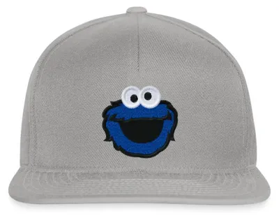 Produktbild von Spreadshirt Sesamstraße Krümelmonster Stick Snapback Cap, One size, Graphit/Graphit