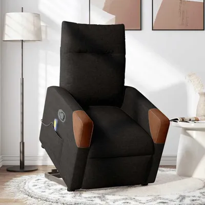 Produktbild von vidaXL Massagesessel mit Aufstehhilfe Schwarz Stoff