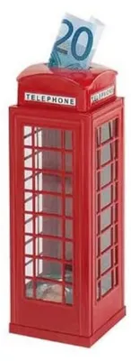 Spardose Telefonzellendesign Rot Metall S