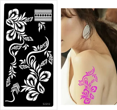 Produktbild von Henna Tattoo Schablone Airbrush Stencil Blume