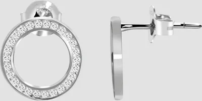 Produktbild von 925/- Echt Silber Ohrstecker, Zirkoniabesatz, rund