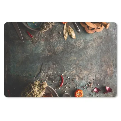 Produktbild von MuchoWow® Schreibtischunterlage Marmor - Gemüse - Herbst - Kürbis - Rustikal - Kräuter 60x40 cm - XXL Mauspad - Großes Mauspad