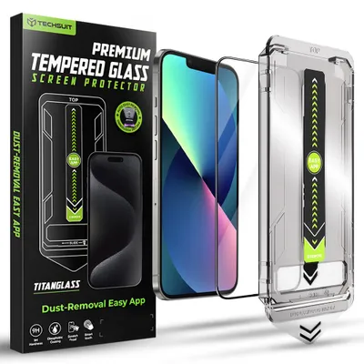 Obrázok produktu pre Techsuit - TitanGlass FullCover ochranné sklo pre iPhone 13 / iPhone 13 Pro / iPhone 14 / iPhone 16e - čierne