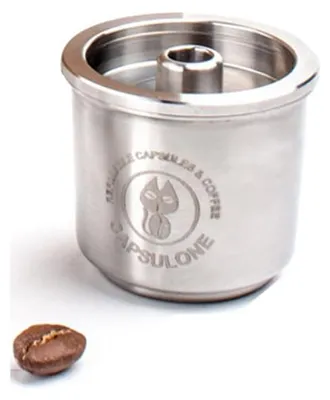 Edelstahl-Kaffeekapsel für Illy, wiederverwendbar, mit Löffel