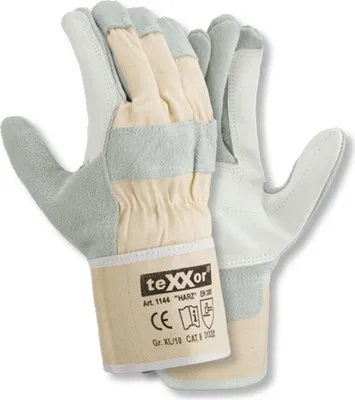 Productafbeelding van 12 paar handschoenen van runderhuid, harsbehandeld, maat 10
