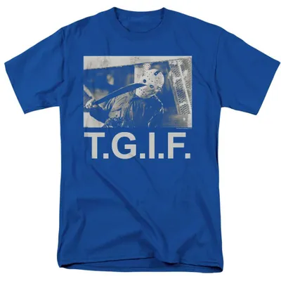 Obrázek produktu pro Tričko "T.G.I.F." s motivem pátku třináctého, uni, pro muže/ženy, model TV38619 (velikost S), barva: královská modř