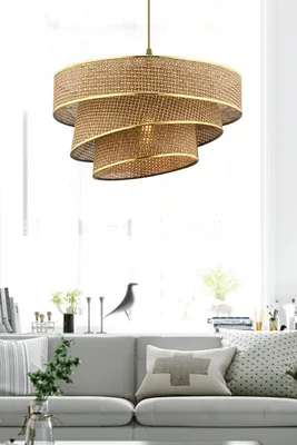 Immagine prodotto di Opviq, Couper Hazeran - Beige, oro, lampadario, beige, struttura in metallo, 40 x 40 x 72 cm