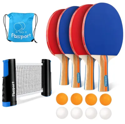 Produktbild von Komplettes Tischtennisset mit 4 Schlägern und 8 Bällen