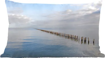 Produktbild von MuchoWow® Zierkissen Sofakissen Wohnzimmer Dekokissen 50x30 cm Nordsee - Wolken - Wasser - Wohnzimmerdekoration - Polster mit Photo