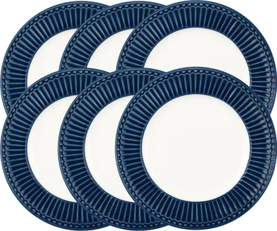 Produktbild von Greengate Alice Frühstücksteller klein dark blue 17,5cm Set6
