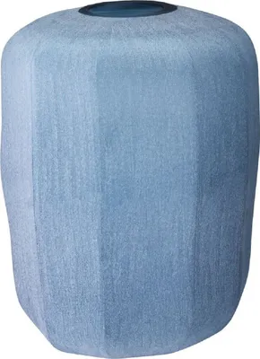 Produktbild von Casa Padrino Luxus Deko Glas Vase Blau Ø 33 x H. 42 cm - Mundgeblasene Blumenvase - Luxus Deko Accessoires