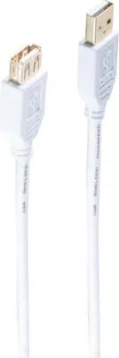 Produktbild von shiverpeaks ®-BASIC-S--USB Verlängerung, Typ A Stecker auf Typ A Kupplung, HIGH SPEED, vergoldete Kontakte, USB 2.0, weiß, 5,0m (BS77125-W)
