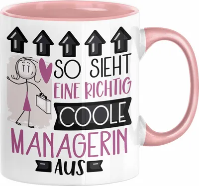 Produktbild von Managerin Geschenk Tasse Lustig Geschenkidee für Managerin Geburtstag So Sieht Eine Richtig Coole Managerin Aus Frauen Spruch (Rosa)