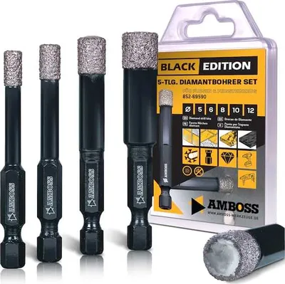 Produktbild von Diamant Bohrer Black Edition Set - 5,6,8,10,12 mm