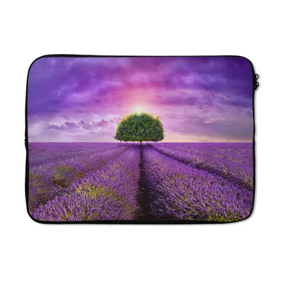 Produktbild von MuchoWow® Laptop Hülle 14 ZollLavendel - Baum - Lila - Wolken Laptoptasche - Laptoptasche - Stoßsicher - Schutzhaube