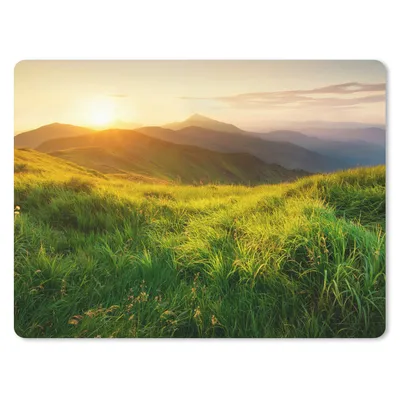 Produktbild von MuchoWow® Mauspad Mousepad Gras - Hügel - Sonne - Natur - Landschaft 40x30 cm - Mousepads - Maus Mat - Pad - Mausunterlage - Anti Rutsch