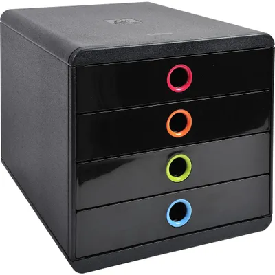 Immagine prodotto di Cassettiera Exacompta POP-BOX 4 cassetti nero Arlecchino