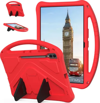 Produktbild von Kinder Hülle für Samsung Galaxy Tab S10 FE+ 13.1" 2025 X620, Eva Leichte Stoßfeste Ständer, Kids Griff Schutzhülle Rot