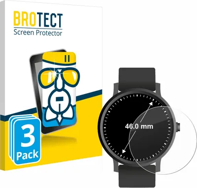 Produktbild von 3x BROTECT Schutzglas für Armbanduhren (Kreisrund, ø: 46 mm) Schutzfolie Panzer Folie Glas Display Schutz klar