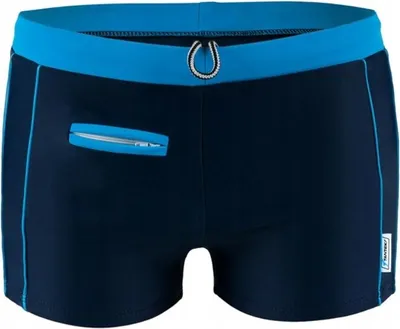 Produktbild von Stanteks Herren-Badeshorts in Marineblau/Blau mit Tasche, Größe XL
