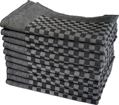 Produktbild von Luxus Grubentücher Schwarz Halbzwirn 50x70 cm 100% Baumwolle - Gastronomie Haushalt Touchon