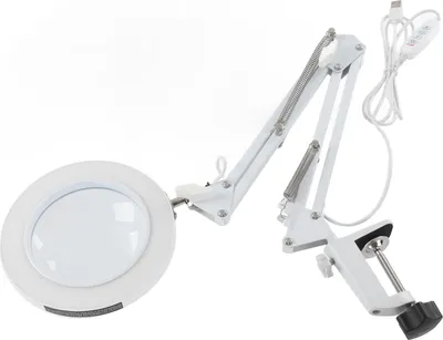 Produktbild von Vergrößerungsglas mit Licht, 3 einstellbare Farbtemperaturen, 11 Helligkeitsstufen, 5-fache Vergrößerung, klappbare Klemmleuchte