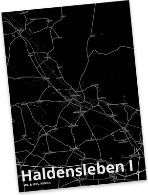 Produktbild von Mr. & Mrs. Panda Postkarte Haldensleben I - Geschenk, Ansichtskarte, Ansichtskarten, Stadt Dorf Karte Landkarte Map Stadtplan, Postkarten, Grußkarte, Fotokarte