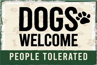 Produktbild von vianmo Holzschild 20x30 cm Dogs welcome people tolerated Hund