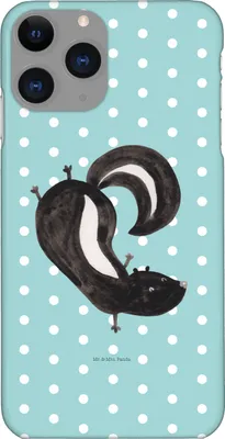 Produktbild von Mr. & Mrs. Panda Iphone 11 Pro Handyhülle Stinktier Handstand - Türkis Pastell - Geschenk, Skunk, Wildtier, Premium Kunststoff, Handy Case, Spielplatz, Stinki, Raubtier