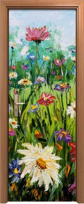Produktbild von Türposter 70x200 cm Türaufkleber Türtapete Türfolie Klebefolie Blumen Malerei Natur