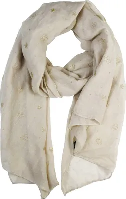 Produktbild von Glamexx24 Damen Schal Halstuch Rundschal Glitzer Metallic Schlauchschal Hertz Blumen Muster Stola für Frühling Sommer Ganzjährig-Farbe: Beige Blume