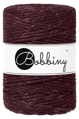 Obrázek produktu pro Bobbiny Macrame Cord 5 mm 100 m Golden Burgundy Šňůra