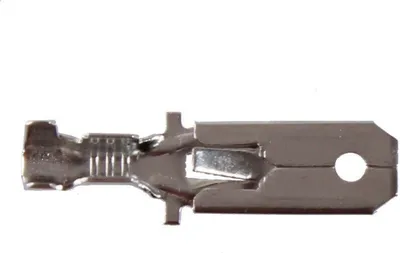 Produktbild von Flachsteckhülsen Flachstecker Kabelschuh unisoliert Rasternase Isolierung KFZ Flachstecker 6,3mm Ja 100x
