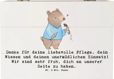 Produktbild von Mr. & Mrs. Panda Schatulle Spruch Dankbare Pflegekraft 22 x 15 cm - Weiß - Geschenk, Danke, Dankeschön, Truhe, Aufmerksamkeit, Alltagshelden, Aufbewahrungstruhe, fotobox