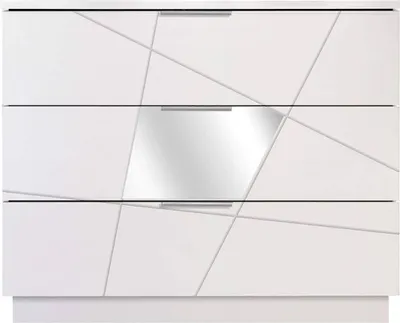 Produktbild von Kommode Nilam, Mehrzweckkommode, Schlafzimmerkommode, Schrank mit Schubladen,  Italy, 104x45 h85 cm, Weiß
