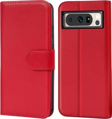 Produktbild von Conie Klapp Tasche für Google Pixel 8 Pro Kartenfach Rundumschutz Hülle in Rot