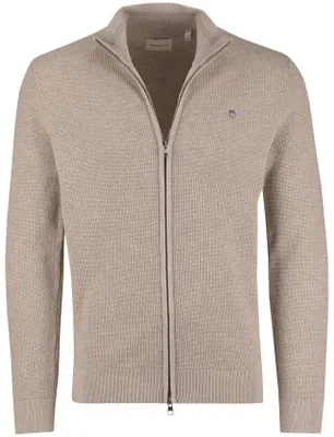 Produktbild von Grüne Strickjacke Gant mit Struktur und Reißverschluss aus Baumwolle